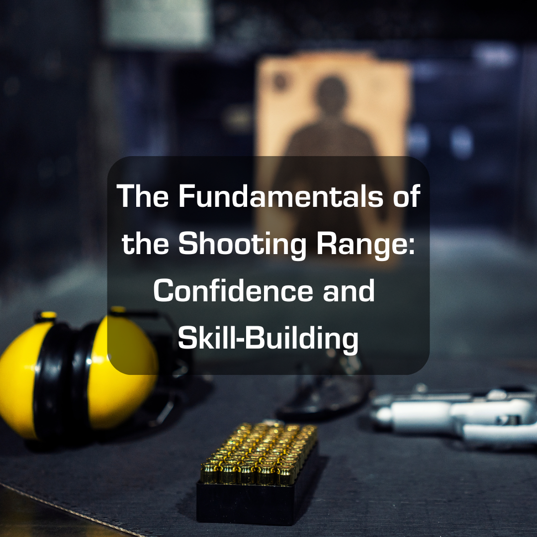 shooting range safety equipment, ammo, and pistol